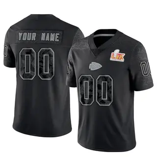 Kansas City Chiefs Youth Custom Limited Reflective Super Bowl LIX Jersey - Black