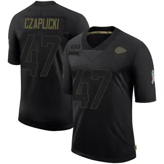 Kansas City Chiefs Youth Eddie Czaplicki Limited 2020 Salute To Service Jersey - Black