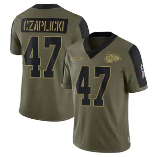 Kansas City Chiefs Youth Eddie Czaplicki Limited 2021 Salute To Service Jersey - Olive