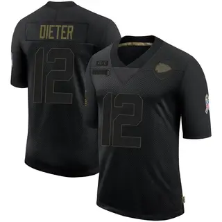 Kansas City Chiefs Youth Gehrig Dieter Limited 2020 Salute To Service Jersey - Black