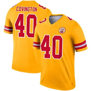Kansas City Chiefs Youth Jacobe Covington Legend Inverted Jersey - Gold