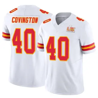 Kansas City Chiefs Youth Jacobe Covington Limited Vapor F.U.S.E. Super Bowl LIX Jersey - White