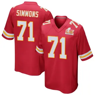 Kansas City Chiefs Youth Josh Simmons Game Team Color Super Bowl LIX Jersey - Red