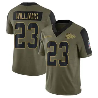 Kansas City Chiefs Youth Joshua Williams Limited 2021 Salute To Service Jersey - Olive