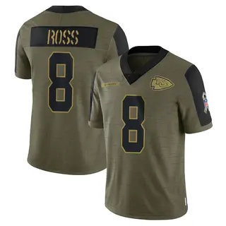 Kansas City Chiefs Youth Justyn Ross Limited 2021 Salute To Service Jersey - Olive