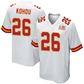 Kansas City Chiefs Youth Kader Kohou Game Super Bowl LIX Jersey - White
