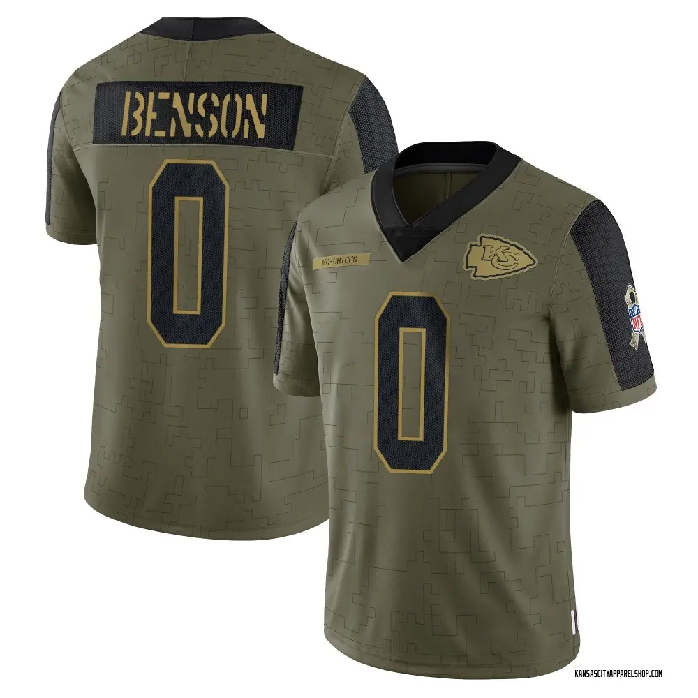 Kansas City Chiefs Youth Kahlil Benson Limited 2021 Salute To Service Jersey - Olive