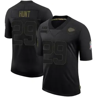 Kansas City Chiefs Youth Kareem Hunt Limited 2020 Salute To Service Jersey - Black