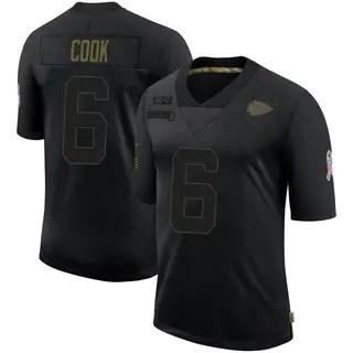 Kansas City Chiefs Youth Kenny Cook Limited 2020 Salute To Service Jersey - Black