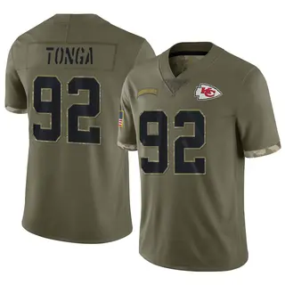Kansas City Chiefs Youth Khyiris Tonga Limited 2022 Salute To Service Jersey - Olive
