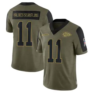Kansas City Chiefs Youth Marquez Valdes-Scantling Limited 2021 Salute To Service Jersey - Olive