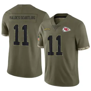 Kansas City Chiefs Youth Marquez Valdes-Scantling Limited 2022 Salute To Service Jersey - Olive