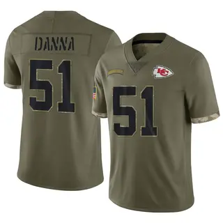 Kansas City Chiefs Youth Mike Danna Limited 2022 Salute To Service Jersey - Olive
