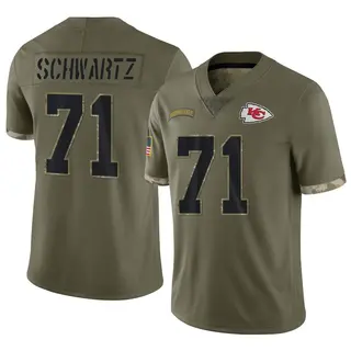 Kansas City Chiefs Youth Mitchell Schwartz Limited 2022 Salute To Service Jersey - Olive