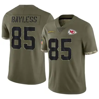 Kansas City Chiefs Youth Omar Bayless Limited 2022 Salute To Service Jersey - Olive