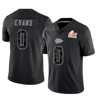 Kansas City Chiefs Youth Omari Evans Limited Reflective Super Bowl LIX Jersey - Black