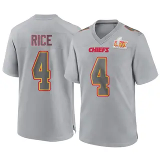 Kansas City Chiefs Youth Rashee Rice Game Atmosphere Fashion Super Bowl LIX Jersey - Gray