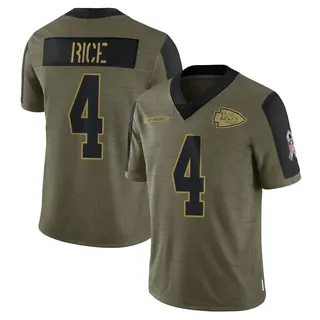 Kansas City Chiefs Youth Rashee Rice Limited 2021 Salute To Service Jersey - Olive