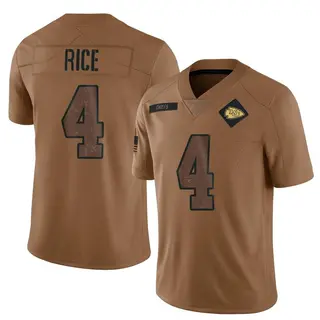 Kansas City Chiefs Youth Rashee Rice Limited 2023 Salute To Service Jersey - Brown