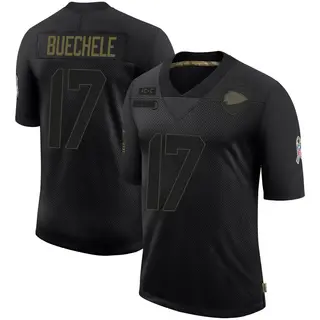 Kansas City Chiefs Youth Shane Buechele Limited 2020 Salute To Service Jersey - Black