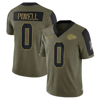 Kansas City Chiefs Youth ShunDerrick Powell Limited 2021 Salute To Service Jersey - Olive