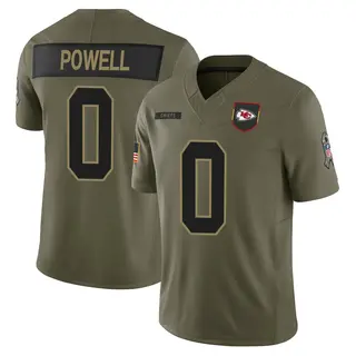 Kansas City Chiefs Youth ShunDerrick Powell Limited 2025 Salute to Service Jersey - Olive