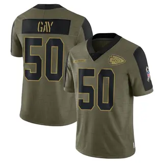 Kansas City Chiefs Youth Willie Gay Limited 2021 Salute To Service Jersey - Olive